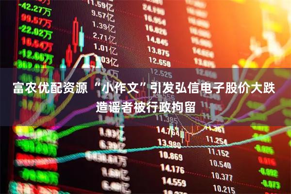 富农优配资源 “小作文”引发弘信电子股价大跌 造谣者被行政拘留