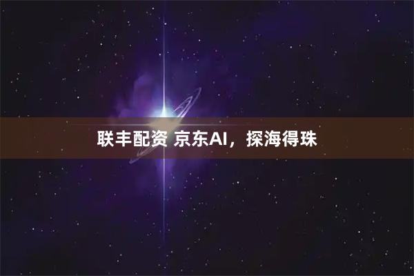 联丰配资 京东AI，探海得珠