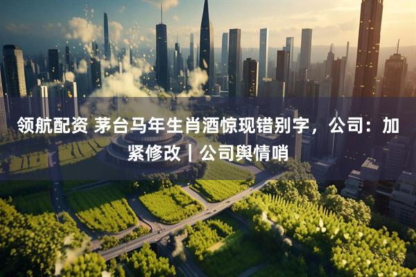 领航配资 茅台马年生肖酒惊现错别字，公司：加紧修改｜公司舆情哨